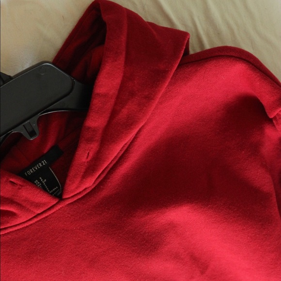 Red Cropped Sweatshirt - Picture 2 of 3